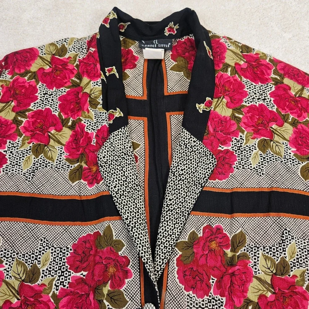 VTG‎ Women's Carole Little Floral Tapestry Blazer Jacket Size 14 Oversized Artsy